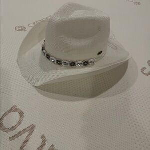 White Beaded Women's Cowboy Hat